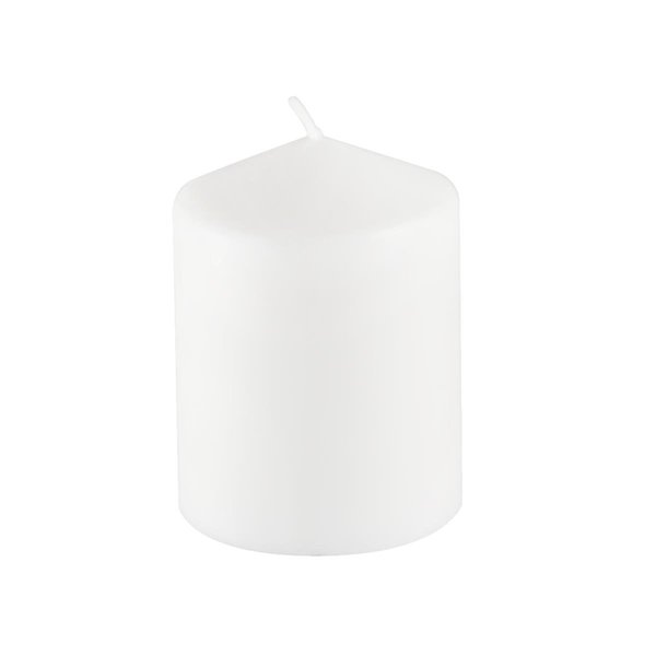 Jeco Jeco CPZ-3P34W 3 x 4 in. Pressed & Over-Dipped Pillar Candles; White - Pack of 3 CPZ-3P34W
